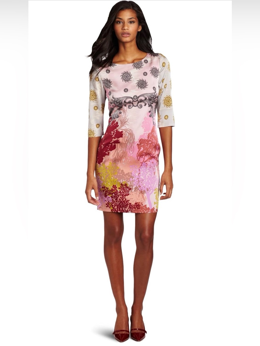 Yoana Baraschi "7th Heaven" Silk Blend Sheath Dress Size 0